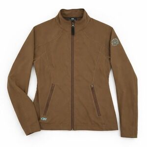 Outdoor Research Softshell Full Zip Jacket Womens Size M Brown Hiking Gorpcore